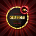 Cyber Monday Sale sign template. Royalty Free Stock Photo