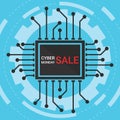 Cyber monday sale symbol or Cyber monday discount banner. Special offer sale tag discount, retail price sticker promotions sign. Royalty Free Stock Photo