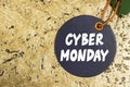 Cyber Monday Sale tag concept on grunge background