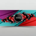 Abstract Promotion Background with Red and Black Spheres on Geometric Shapes, cyber monday, cyber monday shoping, black Royalty Free Stock Photo