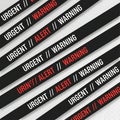 Urgent Alert Warning Security Tape Stripes, Red and White Text, cyber monday, cyber monday shoping, black friday Royalty Free Stock Photo