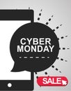Cyber monday, smartphone sale electronic commerce click