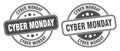 Cyber monday stamp. cyber monday label. round grunge sign Royalty Free Stock Photo