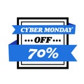 Cyber monday sticker big sale advertisement special offer concept holiday online shopping discount badge