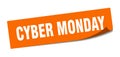 cyber monday sticker. square isolated label sign. peeler