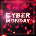 Cyber monday super sale square banner. Cyber offer online sale event.