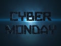 Cyber Monday text futuristic letters