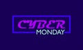 cyber monday typography graphic design, rectangle icon, dark blue background