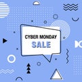 Cyber Monday vector banner. Promo design template.