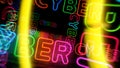 Cyber neon light 3d illustration