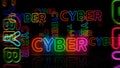 Cyber neon light 3d illustration