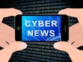 Cyber News Breaking Digital Headlines 3d Illustration