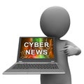 Cyber News Breaking Digital Headlines 3d Illustration