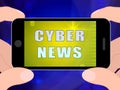 Cyber News Breaking Digital Headlines 2d Illustration