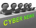 Cyber News Breaking Digital Headlines 3d Rendering