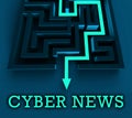 Cyber News Breaking Digital Headlines 3d Rendering