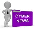 Cyber News Breaking Digital Headlines 3d Rendering