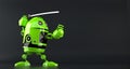 Cyber ninja. Technology concept. Isolated. Contains clipping path