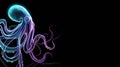 Cyber-octopus Engaged in Digital Warfare With Glowing Network Cables in a Neon-Lit Environment Royalty Free Stock Photo