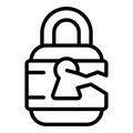 Cyber padlock icon outline vector. Stop fraud