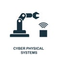 Cyber Physical Systems icon. Monochrome style design from industry 4.0 icon collection. UI and UX. Pixel perfect cyber physical sy