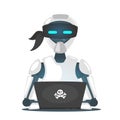 Cyber pirate robot hacking someone Royalty Free Stock Photo