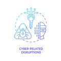 Cyber-related disruptions concept icon Royalty Free Stock Photo