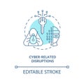 Cyber-related disruptions concept icon Royalty Free Stock Photo