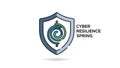 Cyber Resilience Spring Shield Logo Icon Royalty Free Stock Photo