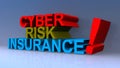 Cyber risk insurance on blue Royalty Free Stock Photo