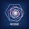Cyber rose. Neon glow. Royalty Free Stock Photo