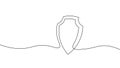 Cyber safety shield one line art. Continuous line internet security lock information privacy network business concept
