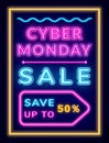 Cyber Sale on Monday, Save Up Money, Neon Board