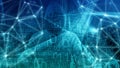 Cyber security ai, big data security technology, computer science algorithm word, abstract backdrop Royalty Free Stock Photo