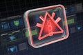 Cyber security alert system with red warning symbol Royalty Free Stock Photo