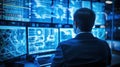 Cyber Security Analyst Monitoring Data