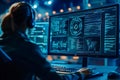 Cyber Security Analyst Working on a Computer