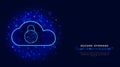 Cyber security business concept. Cloud data protection technology with padlock on abstract polygonal background. Banner, poster, a Royalty Free Stock Photo