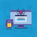 Cyber security with computer Royalty Free Stock Photo