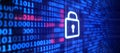 Cyber security concept. binary code. internet secure. Royalty Free Stock Photo