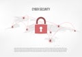 Closed Padlock on internet hacker background