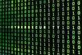 Cyber security concept. Cybersecurity word on binary code background of a computer screen Royalty Free Stock Photo