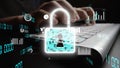 cyber security Concept with Digital Lock Symbol Over Keyboard and Data Visualization Elements Representing Information Royalty Free Stock Photo