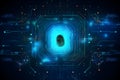 Cyber security concept - 2fa authentication login or cybersecurity fingerprint
