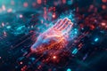 Cyber security concept - 2fa authentication login or cybersecurity fingerprint