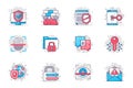 Cyber security concept flat line icons set Royalty Free Stock Photo
