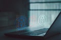 Cyber security concept identity theft, Database hacks, internet cyber crime. hacker attack Royalty Free Stock Photo