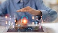 cyber security concept, Login, User, identification information security and encryption, secure Internet access, secure access to