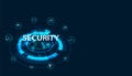 Cyber Security Concept Protect network, device, program and data from attacks, Network security, Application, Data Royalty Free Stock Photo