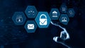 Cyber security concept. Secure internet access Future technology and cybernetics, User privacy security and encryption,